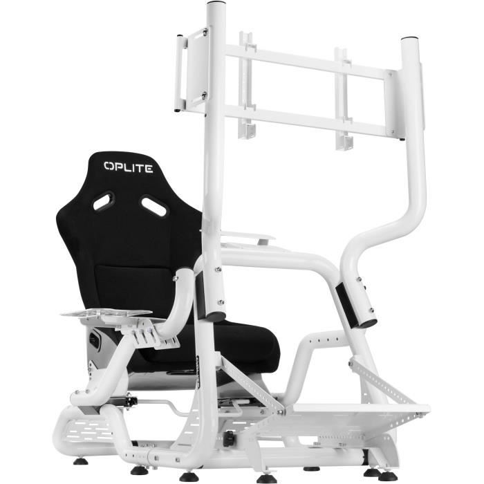 Simracing & Flightsim Support - OPLITE - For GTR S8 Full Force Cockpit - White - Compatible with handbrake, gearbox, joystick