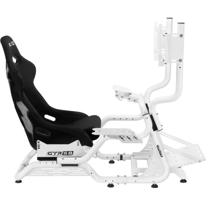 Simracing & Flightsim Support - OPLITE - For GTR S8 Full Force Cockpit - White - Compatible with handbrake, gearbox, joystick