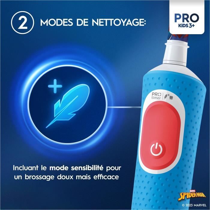 Oral-B Pro Kids Electric Toothbrush 1 Marvel Spider-Man Handle, 1 Brush Head, 3 Years and Up