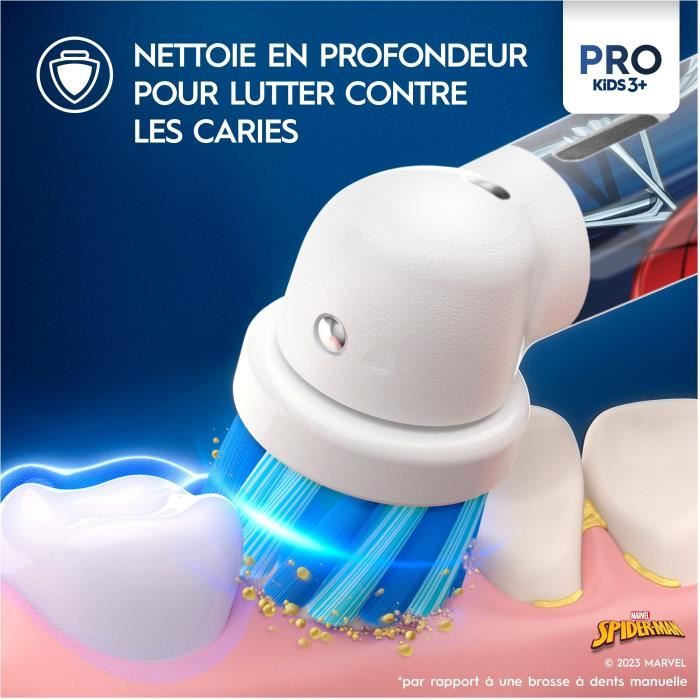 Oral-B Pro Kids Electric Toothbrush 1 Marvel Spider-Man Handle, 1 Brush Head, 3 Years and Up