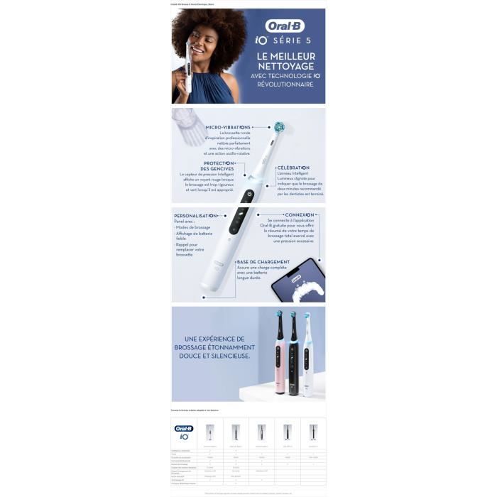 Toothbrushes - ORAL-B - iO5n Quite - White + Travel case - Electric