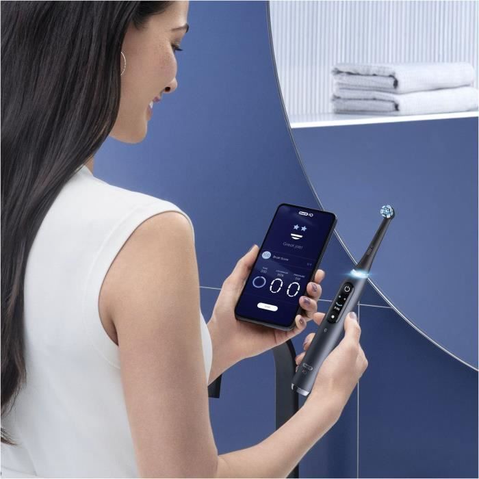 Oral -B io 9 - black electric teeth brush - Bluetooth connected, 1 brush, 1 charger travel case, 1 magnetic pouch