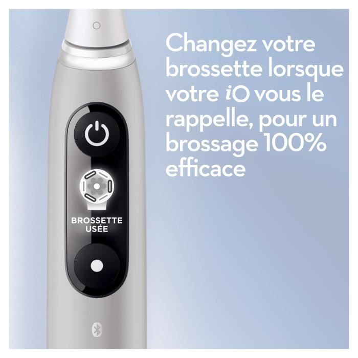 Oral-B iO 6S Gray Bluetooth Connected Electric Toothbrush, 2 Brush Heads, 1 Travel Case