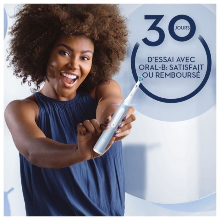 Oral-B iO3s Electric Toothbrush - Blue - Bluetooth Connected, 2 Brush Heads, 1 Travel Case