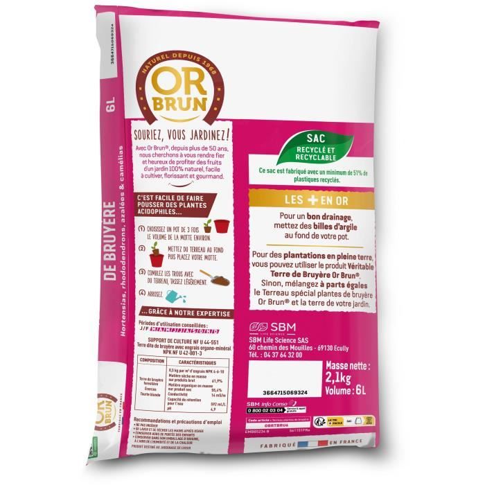 Special potting soil for heather plants - OR BRUN - OBRTBRU6U - 6L - Better rooting