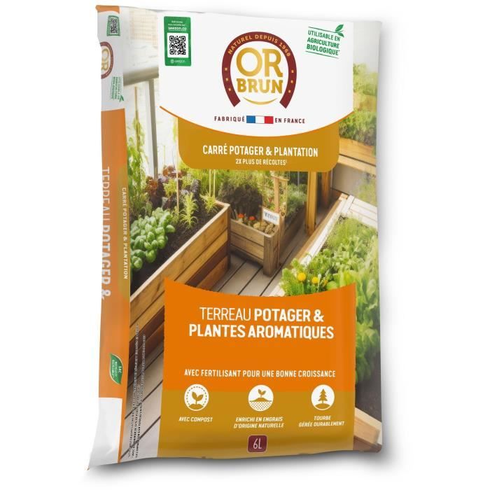 Vegetable soil & Aromatic plants - OR BRUN - OBRTARO6U - 6L - Fast growth
