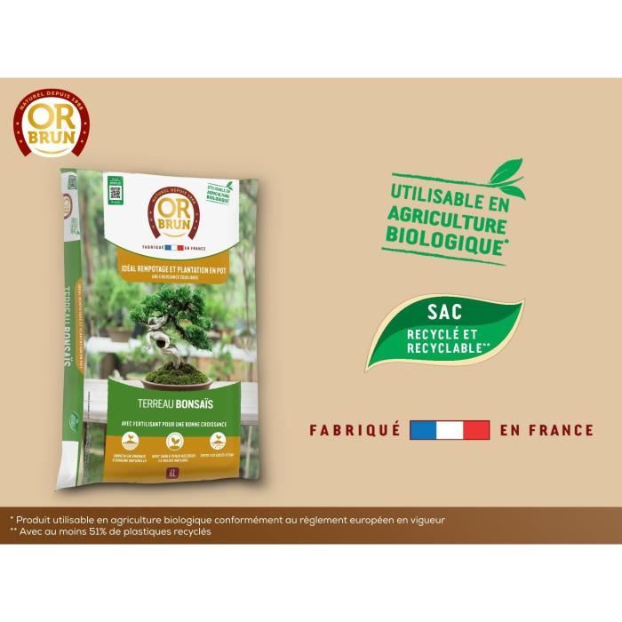 Bonsai soil - BROWN GOLD - OBRTBON6U - 6L - Better rooting