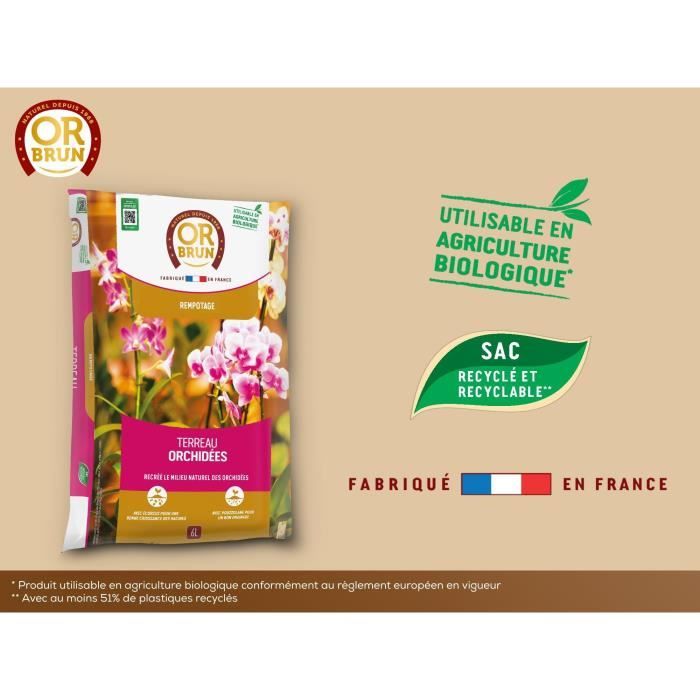 Orchid soil - BROWN GOLD - OBRTORC6U - 6L - Promotes growth