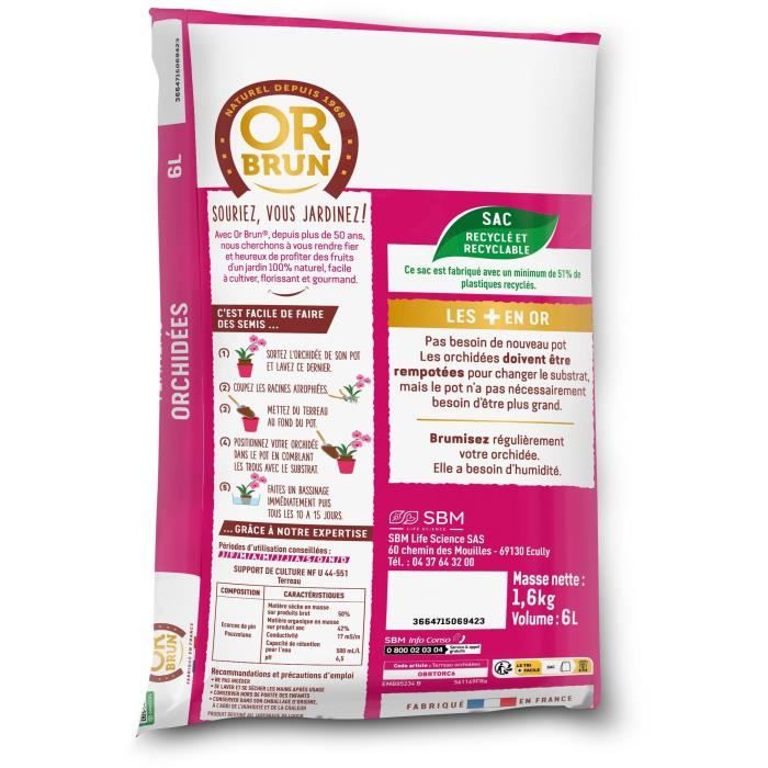 Orchid soil - BROWN GOLD - OBRTORC6U - 6L - Promotes growth
