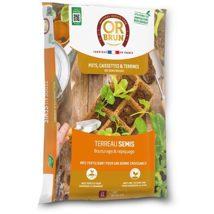 Seed Soil - BROWN GOLD - OBRTSEM6U - 6L - Improves Drainage - Optimal Water Retention