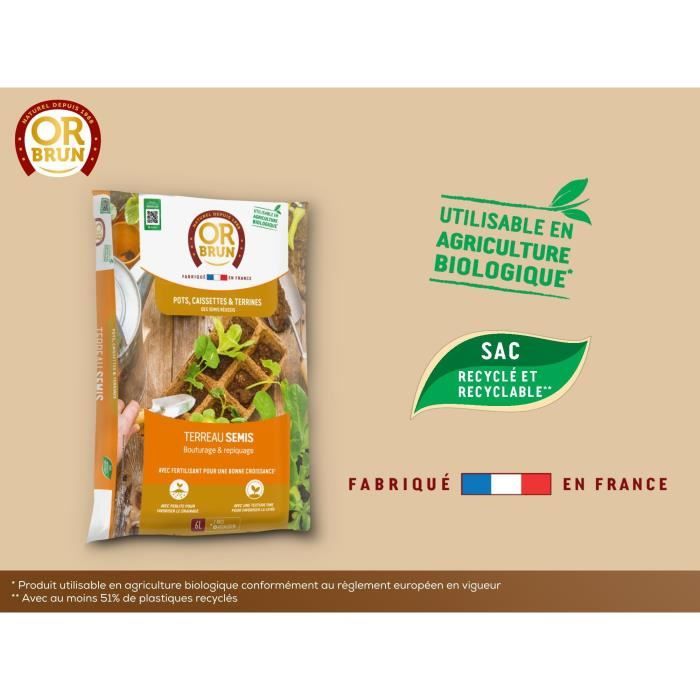 Seed Soil - BROWN GOLD - OBRTSEM6U - 6L - Improves Drainage - Optimal Water Retention