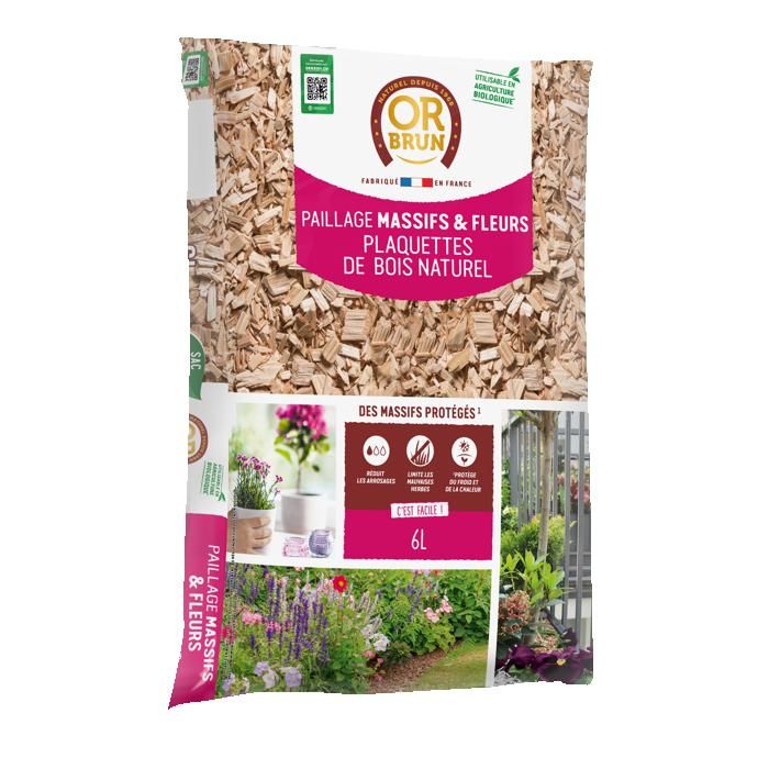Mulch Massifs & Fleurs - BROWN GOLD - OBRPCLA6U - 6L - Natural wood chips