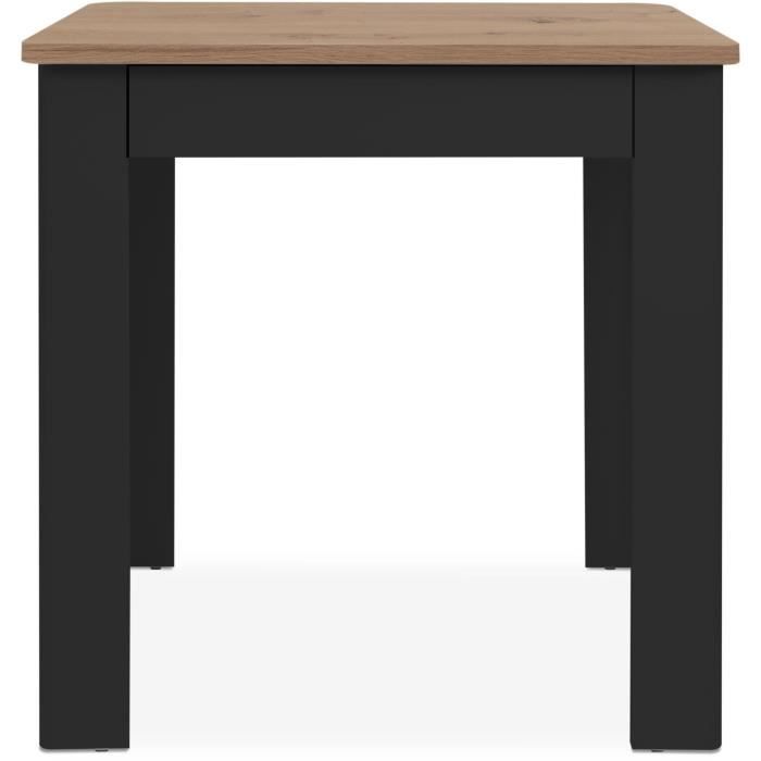OSLO Table - Rectangular - 4 people - 80 x 77 x 80 cm - Black / Artisan oak