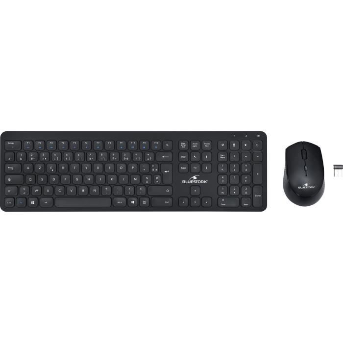 Wireless black keyboard mouse pack SLIM