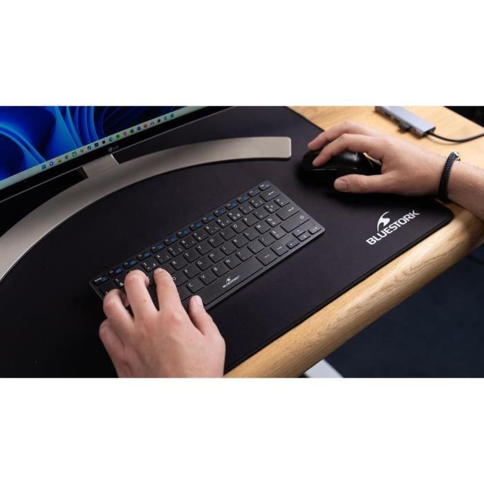 Keyboard and wireless mouse pack - Bluestork - Pack -Mini/FR - Ultra Compact - Black