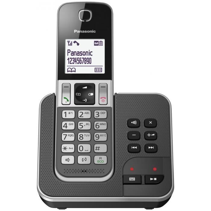 Panasonic KX-TGD320FRG Solo Cordless Telephone Answering Machine Black