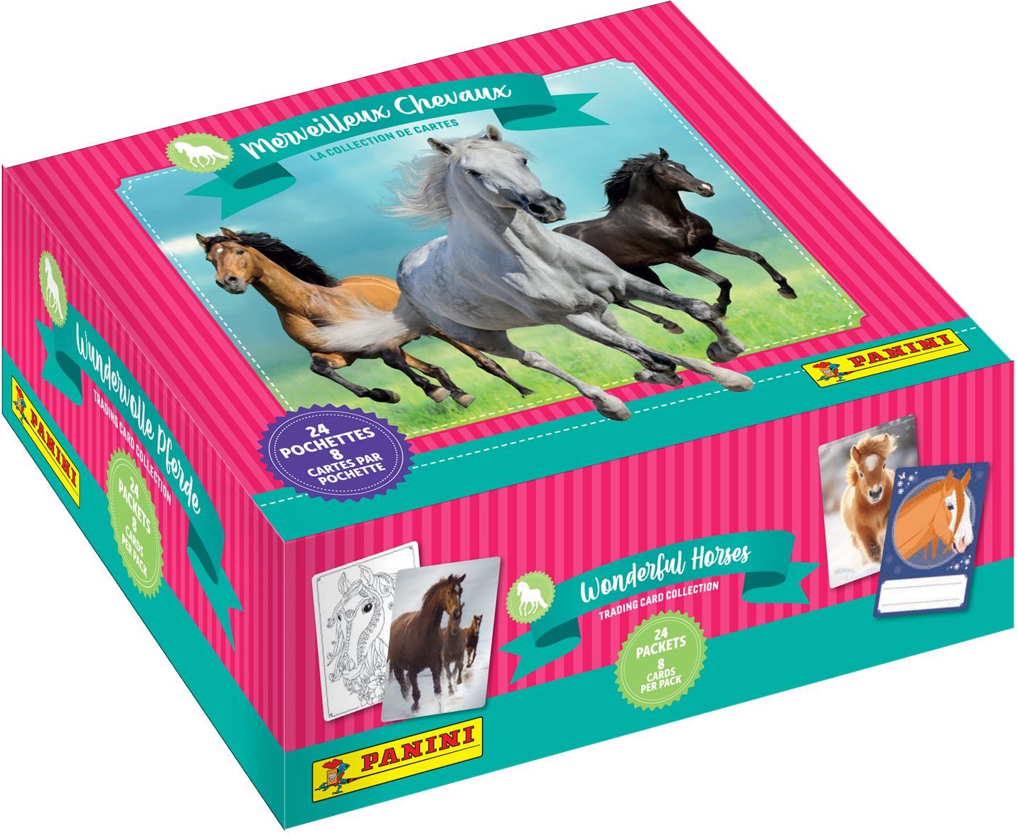 Sticker box - PANINI - Card collection for horse fans - Contains 24 pockets of 8 cards