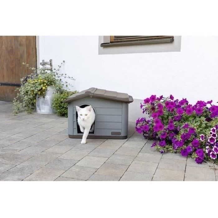 House for cats Paola Eco Kerbl - 60 x 51 x 41 cm - gray and brown - recycled plastic