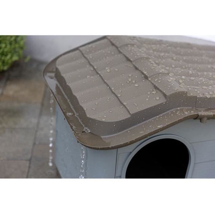House for cats Paola Eco Kerbl - 60 x 51 x 41 cm - gray and brown - recycled plastic