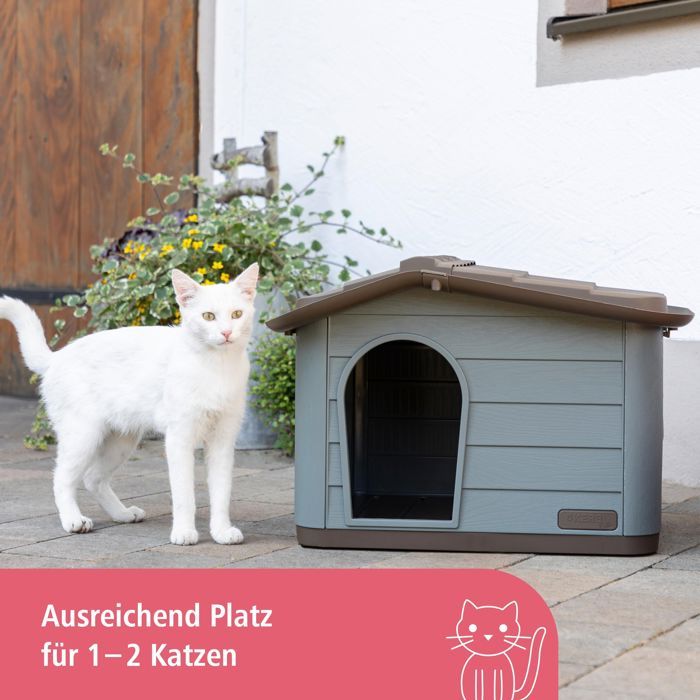 House for cats Paola Eco Kerbl - 60 x 51 x 41 cm - gray and brown - recycled plastic