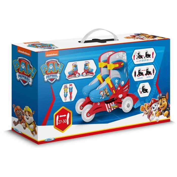 Two in one Inline Skates - PAW PATROL - PAT PATROUILLE - 3 Wheels - Tri skate and Roller in linen - Adjustable size 27-30