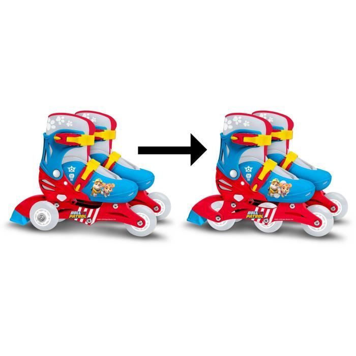 Two in one Inline Skates - PAW PATROL - PAT PATROUILLE - 3 Wheels - Tri skate and Roller in linen - Adjustable size 27-30