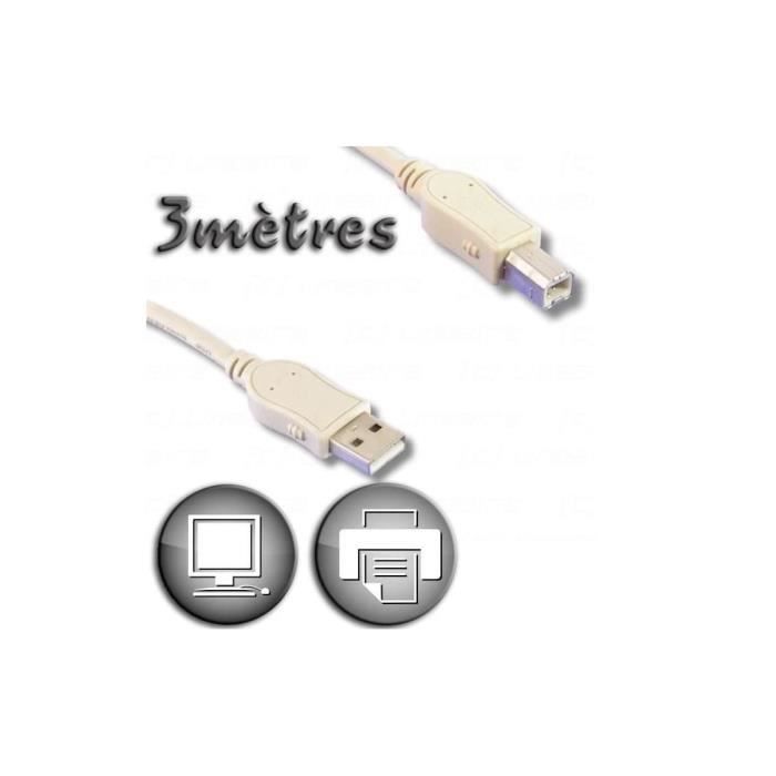 USB 2.0 A male / Type B male 3m cable