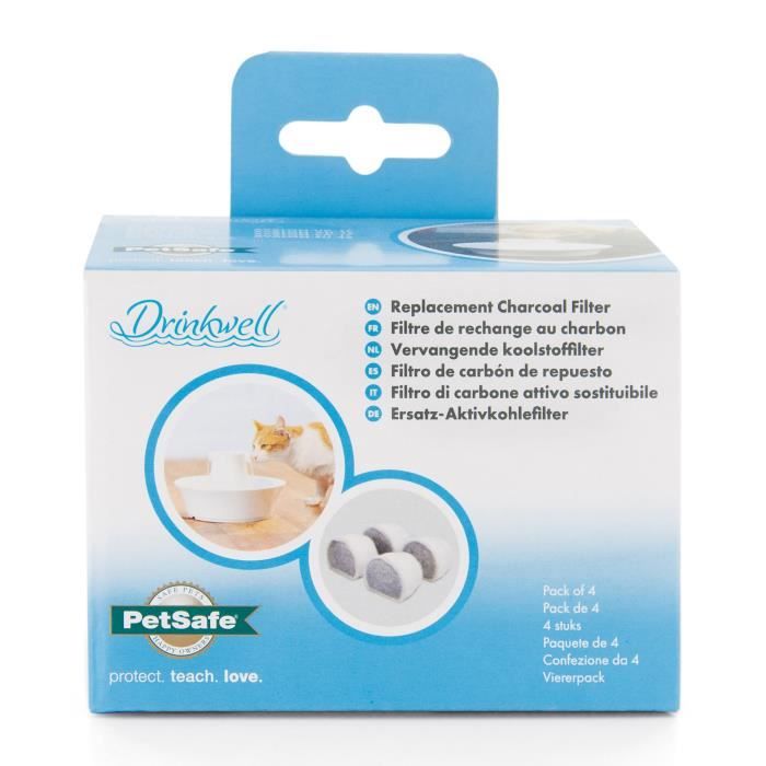 DRINKWELL 4 Charcoal Replacement Filters for Avalon and Pagoda Fountains - For Dogs and Dogs