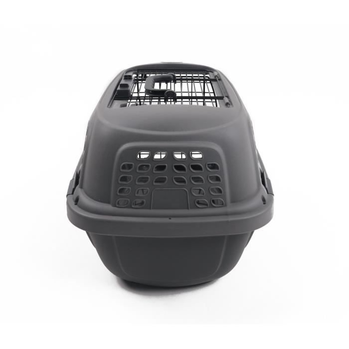 M.PETS ECO GIRO Cat Transport Crate - Plastic Cage - Size S - Gray