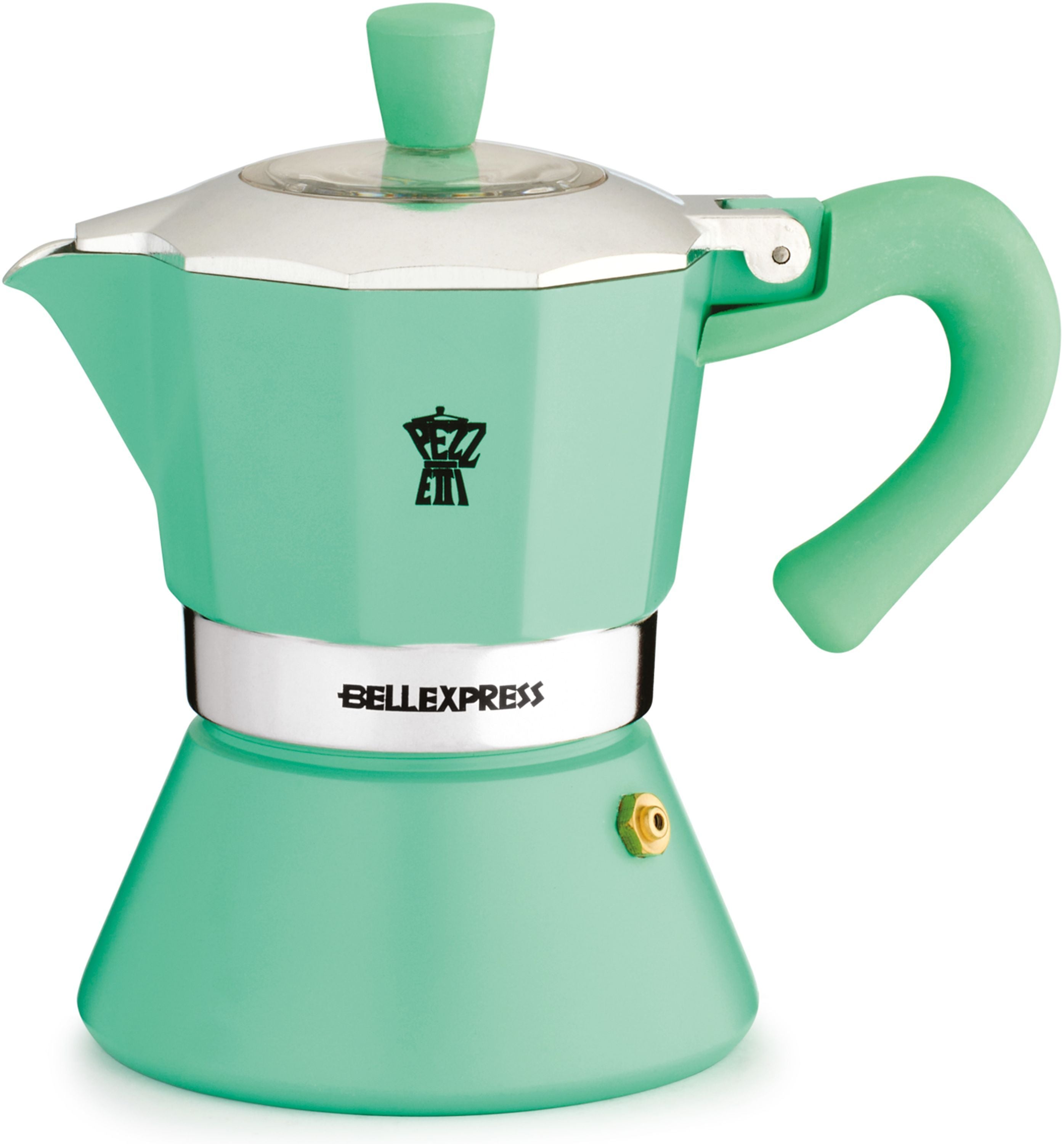 Cafetiere italienne - PEZZETTI - BELLEXPRESS - Aluminium - 6 tasses - Tous feux dont induction - Turquoise