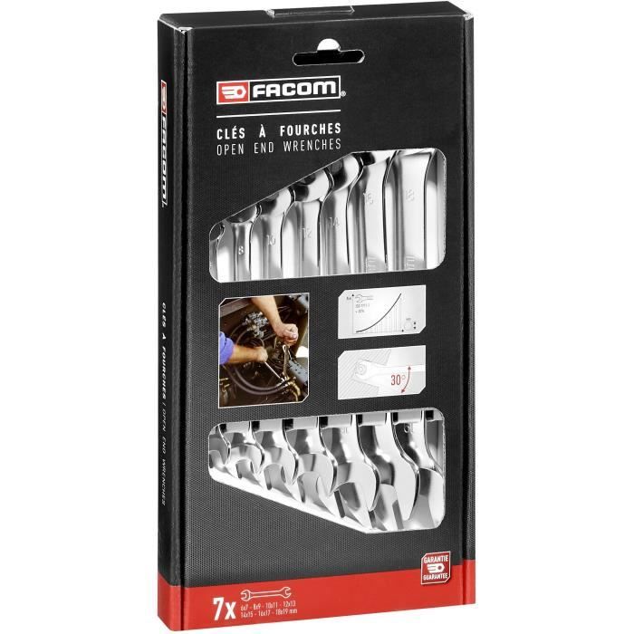 Box of 7 keys to FORCHS FACOM - 44.J7PB - 2 openings per key or 14 openings available from 6 to 19mm