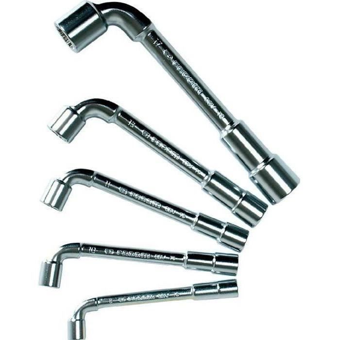 Box of 5 pipes with pipes profiles 12 sides x 6 sides facom - 76.j5pb - 1 side for decreased recovery + 1 power side and resistance