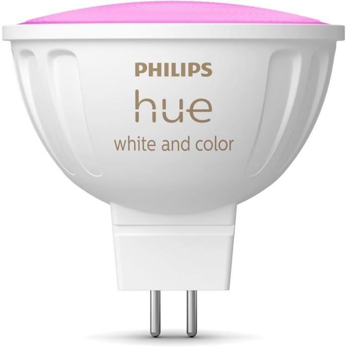 Connected bulb - PHILIPS HUE - MR16 - White and colored light - Bluetooth compatible - Works with App and voice