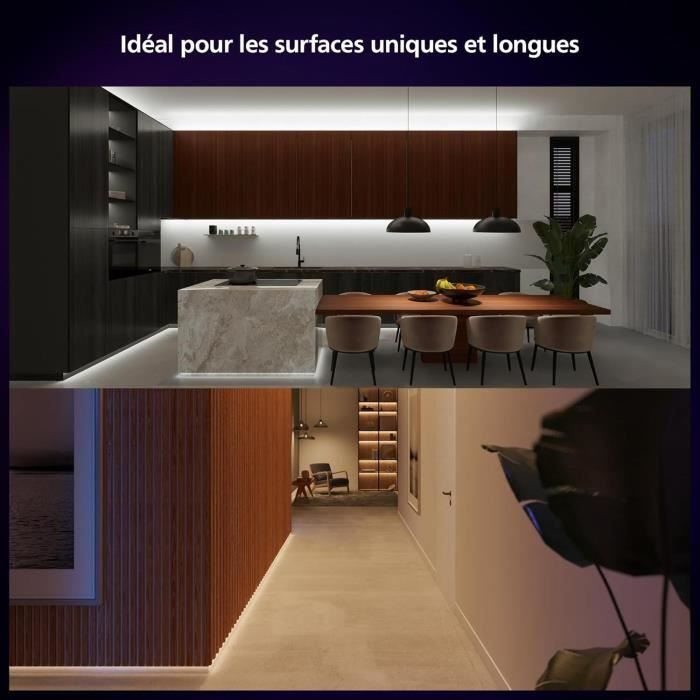 Philips Hue 10m LED strip with color and brightness control.
