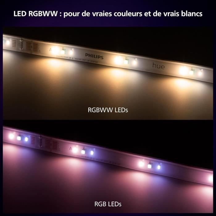 Philips Hue 10m LED strip with color and brightness control.