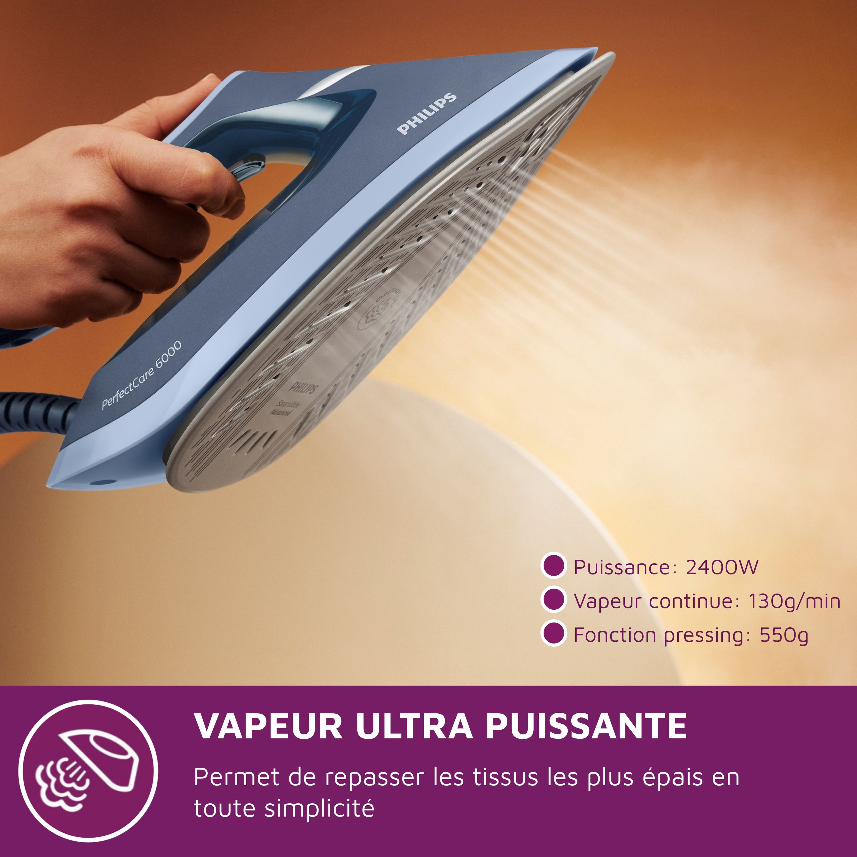 Steam generator - Philips - PSG6042-20 - 8 bars - 130 g/min - Unlimited autonomy