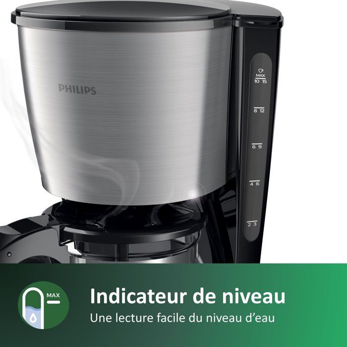 Filter coffee maker PHILIPS Daily HD7462 / 20 - Black and stainless steel