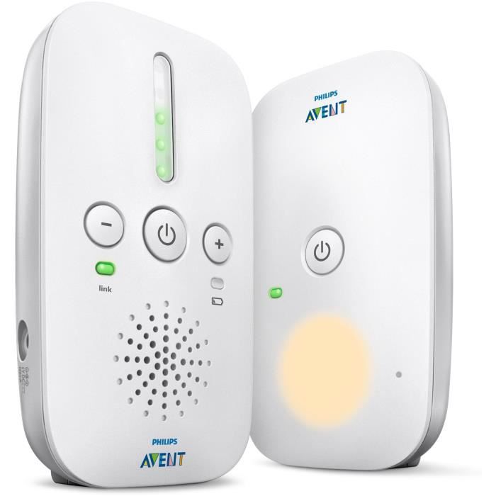 Philips Babyphone DECT SCD502 / 26 - On battery or mains - Range 300m - Night light function