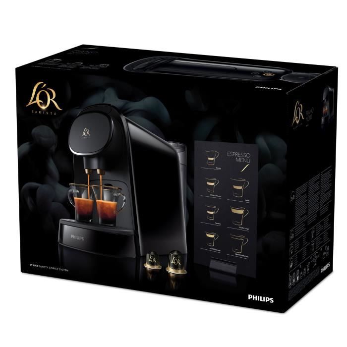 Coffee machine with double espresso capsules philips l'or barista lm8012/60 - black piano