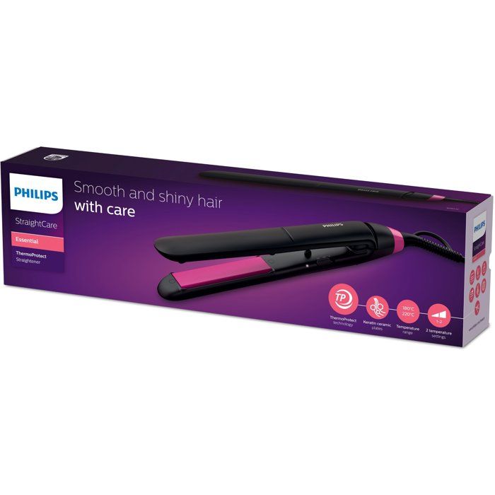 PHILIPS BHS375 / 00 Essential Straightener, ThermoProtect Technology, Keratin and Ceramic Plates, Adjustable temperature up to 220 ° C