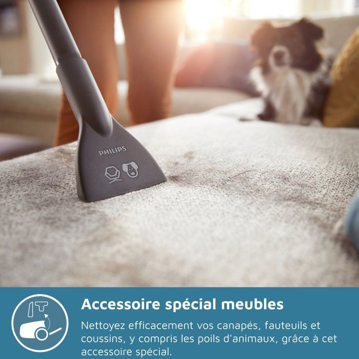 PHILIPS XB2123/09 - Bagless Cylinder Vacuum Cleaner - 850 W - Compact - 1.3 L - Dark Blue / Peach