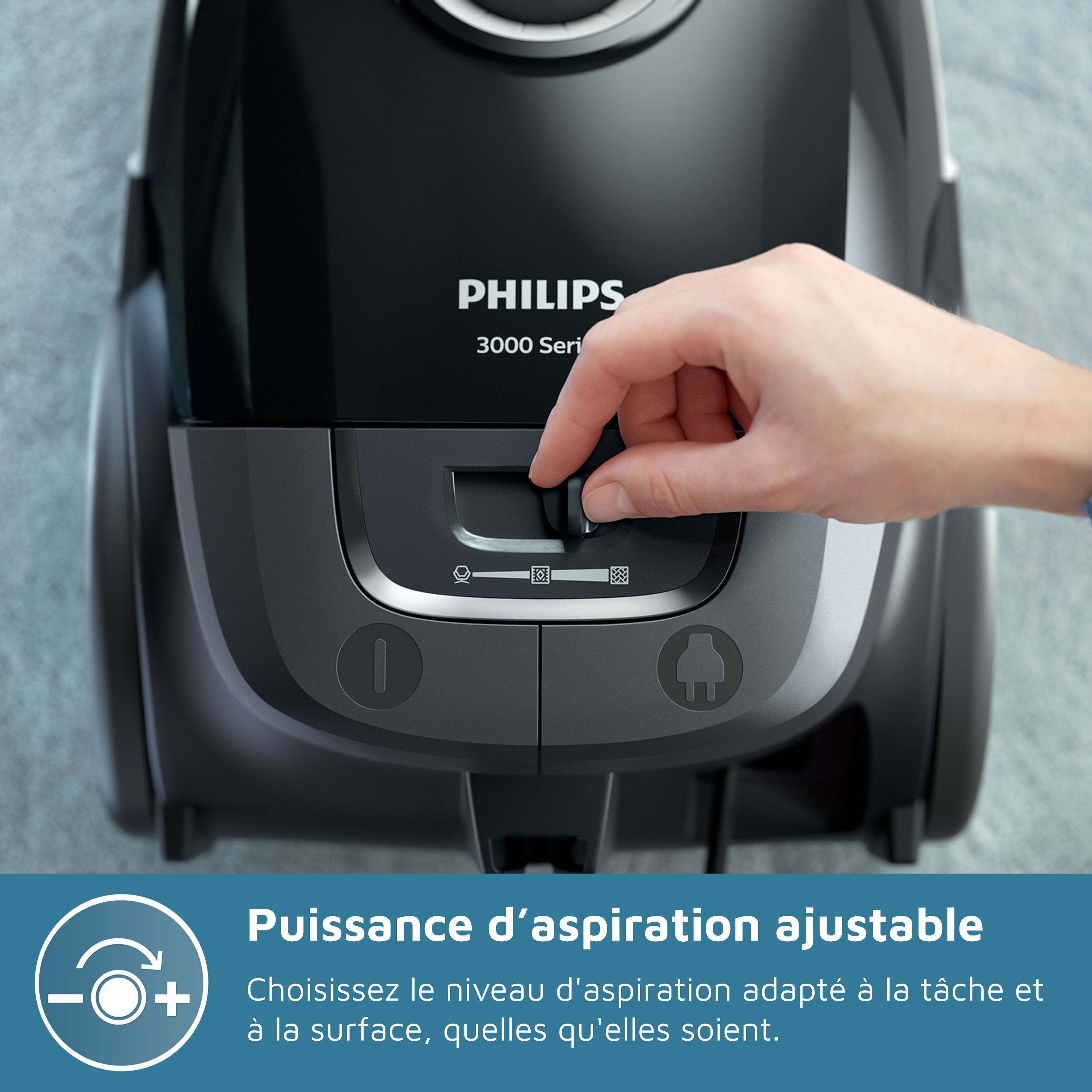 Philips XD3112/09 Traineau vacuum cleaner with Series 3000 - 900W bag - 79 DB - Anti -allergen filter