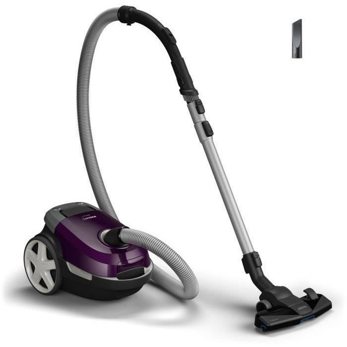 Bagged vacuum cleaner - PHILIPS - XD3100/06 - 900 W - 79 dB - Purple
