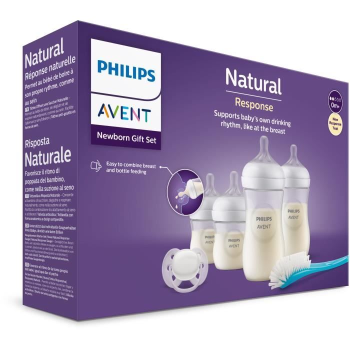 Newborn Kit - PHILIPS AVENT - Natural 3.0 - 2 125ml Bottles + 2 260ml Bottles + Ultra Soft Pacifier 0-6M + Bottle Brush