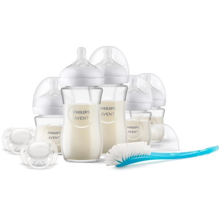 Natural Glass Baby Bottle Birth Set - PHILIPS AVENT - Newborn Kit - 240 ml - Mixed