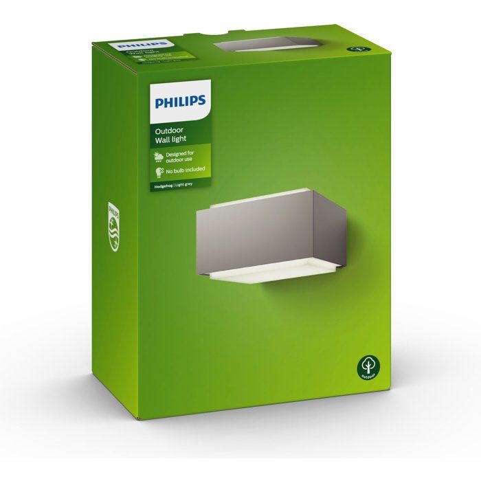 PHILIPS Hedgehog Outdoor Wall Lamp - Gray - 1x42W - 230V