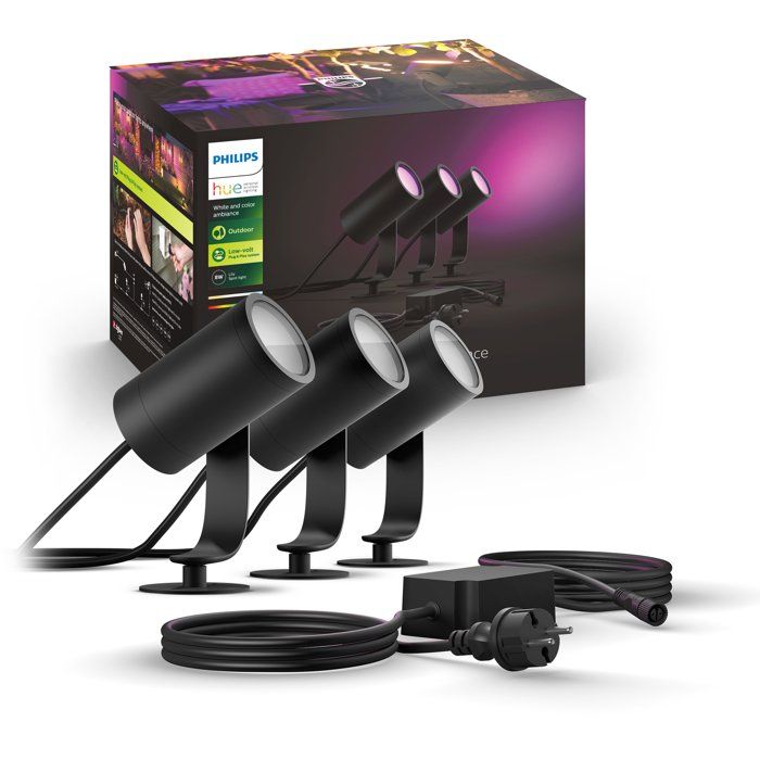 PHILIPS Kit of 3 connected spots HW & CA Lily 8W - Anthracite