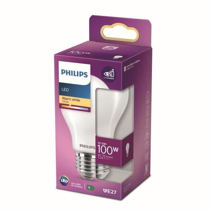 Philips LED Bulb Equivalent 100W E27 Warm White Non -Dimmable, Plastic