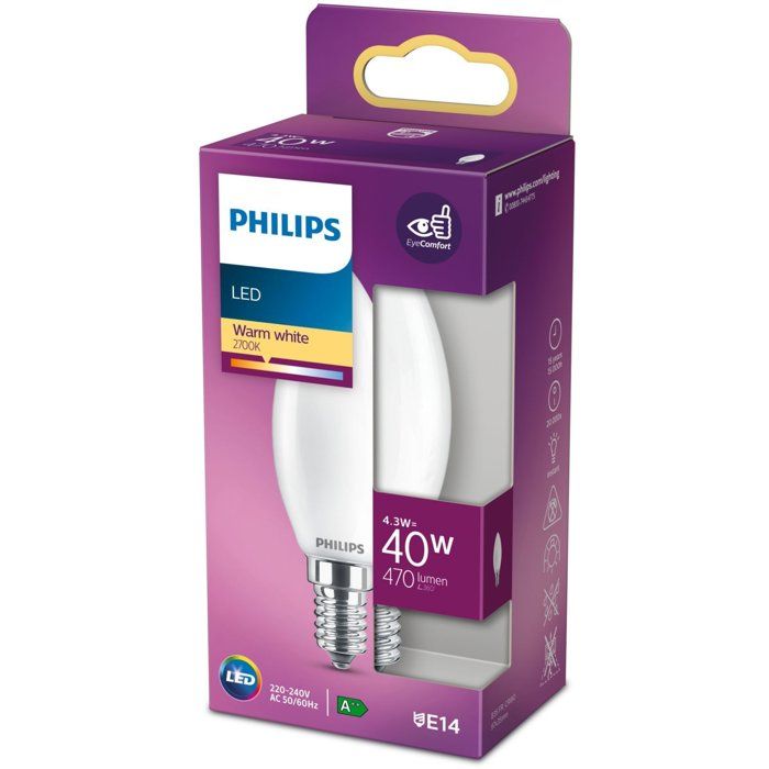Philips Led Classic 40W Flame E14 Warm War