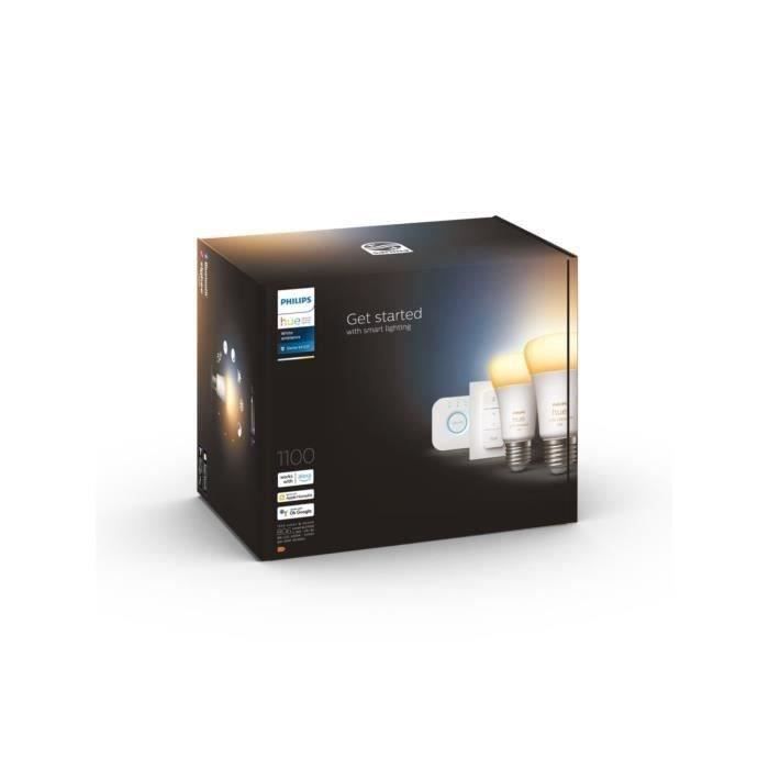 Kit Starting LED LED Connected Philips Hue White - 10.5W - Lot 2 E27 - Hue remote control